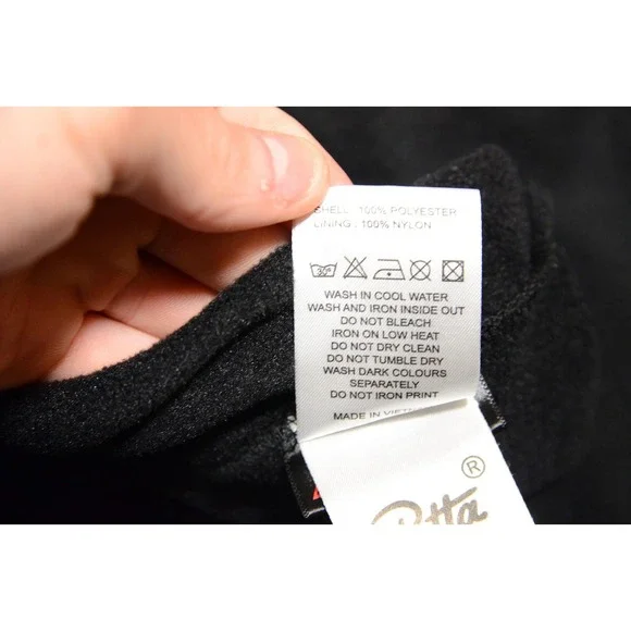 Patta Polartec Fleece Jacket Mens 2XL Black 1/2 Zip Pullover Side Zips Outdoor